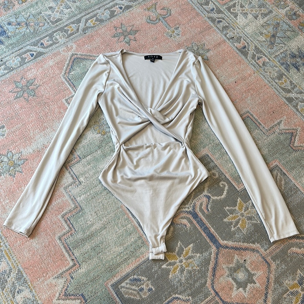 FORE Twist Cutout Long Sleeve Bodysuit